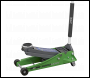 Sealey 3000LEHV Low Profile Trolley Jack with Rocket Lift 3 Tonne - Green
