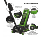 Sealey 3040AG Premier Low Profile Trolley Jack with Rocket Lift 3 Tonne - Green
