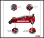 Sealey 3500CXD Trolley Jack with Super Rocket Lift 3.5 Tonne
