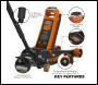 Sealey 4040AO Premier Low Profile Trolley Jack with Rocket Lift 4 Tonne - Orange
