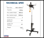 Sealey 500TTJ Telescopic Vertical Transmission Jack 600kg