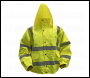 Sealey 802L Worksafe® Hi-Vis Yellow Jacket with Quilted Lining, Elasticated Waist & Cuffs - Large