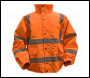 Sealey 802LO Worksafe® Hi-Vis Orange Jacket with Quilted Lining, Elasticated Waist & Cuffs - Large