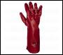 Sealey 9114/12 Worksafe® PVC Gauntlets 450mm, Red - Pack of 12 Pairs