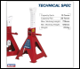 Sealey AAS10000 Auto Rise Ratchet Axle Stands (Pair) 10 Tonne Capacity per Stand