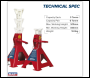 Sealey AAS3000 Auto Rise Ratchet Axle Stands (Pair) 3 Tonne Capacity per Stand