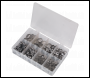 Sealey AB043SE O-Clip Single Ear Assortment 160pc Stainless Steel