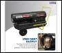 Sealey AB1850DV Dual Voltage Space Warmer® Kerosene/Diesel Heater with Wheels 185,000Btu/hr(55kW)