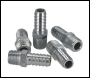 Sealey AC09 PCL Screwed Tailpiece Male 1/4 inch BSPT - 3/8 inch  Hose - Pack of 5