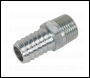 Sealey AC42 PCL Screwed Tailpiece Male 3/8 inch BSPT - 1/2 inch  Hose - Pack of 5