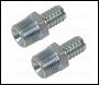 Sealey AC99 PCL Screwed Tailpiece Male 1/2 inch BSPT - 1/2 inch  Hose - Pack of 2