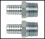 Sealey AC99 PCL Screwed Tailpiece Male 1/2 inch BSPT - 1/2 inch  Hose - Pack of 2
