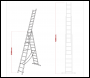 Sealey ACL312 Extension Combination Ladder 3 x 12 Aluminium - EN 131