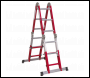 Sealey AFPL2 Aluminium 4-Way Multipurpose Adjustable-Height Ladder - EN 131