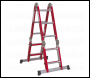 Sealey AFPL2 Aluminium 4-Way Multipurpose Adjustable-Height Ladder - EN 131
