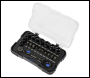 Sealey AK2112 Premier Black Go-Through Lock-On™ Low Profile Socket & Bit Set 1/4 inch Sq Drive 31pc