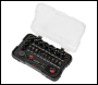 Sealey AK2112 Premier Black Go-Through Lock-On™ Low Profile Socket & Bit Set 1/4 inch Sq Drive 31pc