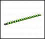 Sealey AK27052HV Socket Retaining Rail with 16 Clips 1/4 inch Sq Drive - Hi-Vis Green