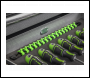 Sealey AK27052HV Socket Retaining Rail with 16 Clips 1/4 inch Sq Drive - Hi-Vis Green