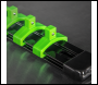 Sealey AK27052HV Premier Socket Retaining Rail with 16 Clips 1/4 inch Sq Drive - Hi-Vis Green