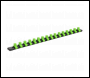 Sealey AK27053HV Socket Retaining Rail with 16 Clips 3/8 inch Sq Drive - Hi-Vis Green