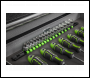 Sealey AK27053HV Premier Socket Retaining Rail with 16 Clips 3/8 inch Sq Drive - Hi-Vis Green