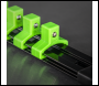 Sealey AK27053HV Premier Socket Retaining Rail with 16 Clips 3/8 inch Sq Drive - Hi-Vis Green