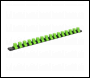 Sealey AK27054HV Socket Retaining Rail with 16 Clips 1/2 inch Sq Drive - Hi-Vis Green