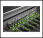 Sealey AK27054HV Premier Socket Retaining Rail with 16 Clips 1/2 inch Sq Drive - Hi-Vis Green