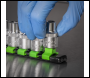 Sealey AK27054HV Premier Socket Retaining Rail with 16 Clips 1/2 inch Sq Drive - Hi-Vis Green
