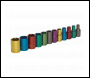 Sealey AK282 Premier Multi-Coloured Socket Set 1/4 inch Sq Drive 12pc