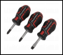 Sealey AK4328 Premier GripMAX® Stubby Screwdriver Set 3pc