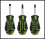 Sealey AK4328HV Premier GripMAX® Stubby Screwdriver Set 3pc - Hi-Vis Green
