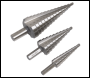 Sealey AK4746 Straight Flute HSS 4341 Step Drill Bit Set 3pc