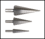 Sealey AK4746 Straight Flute HSS 4341 Step Drill Bit Set 3pc