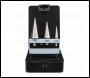 Sealey AK4746 Double Flute HSS 4341 Step Drill Bit Set 3pc