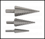 Sealey AK4746 Double Flute HSS 4341 Step Drill Bit Set 3pc