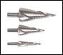 Sealey AK4749 Spiral Flute HSS 4341 Step Drill Bit Set 3pc