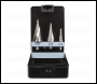 Sealey AK4749 Spiral Flute HSS 4341 Step Drill Bit Set 3pc