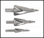 Sealey AK4749 HSS 4341 Step Drill Bit Set 3pc Spiral Flute