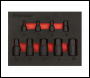 Sealey AK5525 Premier Low Profile Hex Impact Socket Bit Set 1/4 inch  & 3/8 inch Sq Drive 9pc