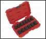 Sealey AK5616M Impact Socket Set 13pc 1/2 inch Sq Drive Lock-On™ 6pt Metric