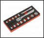Sealey AK5783 Low Profile Socket Set 15pc 1/4 inch Sq Drive Metric - Premier Platinum
