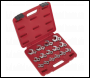 Sealey AK59891 Crow's Foot Open-End Spanner Set 15pc 3/8 inch Sq Drive Metric