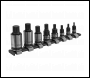 Sealey AK6214B Spline Socket Bit Set 8pc 1/4 inch , 3/8 inch  & 1/2 inch Sq Drive - Premier Black