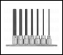 Sealey AK62254 Hex Socket Bit Set 7pc 3/8 inch Sq Drive 110mm Metric