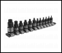 Sealey AK6228B TRX-Star* Socket Bit Set 12pc Stubby 1/4 inch , 3/8 inch  & 1/2 inch Sq Drive Black Series