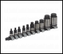 Sealey AK6229B Hex Socket Bit Set 10pc Stubby 1/4 inch , 3/8 inch  & 1/2 inch Sq Drive - Premier Black