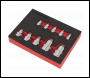 Sealey AK6244 Premier Stubby Hex Socket Bit Set 1/4 inch , 3/8 inch  & 1/2 inch Sq Drive 10pc