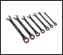 Sealey AK63941B Premier Black Combination Ratchet Spanner Set 7pc